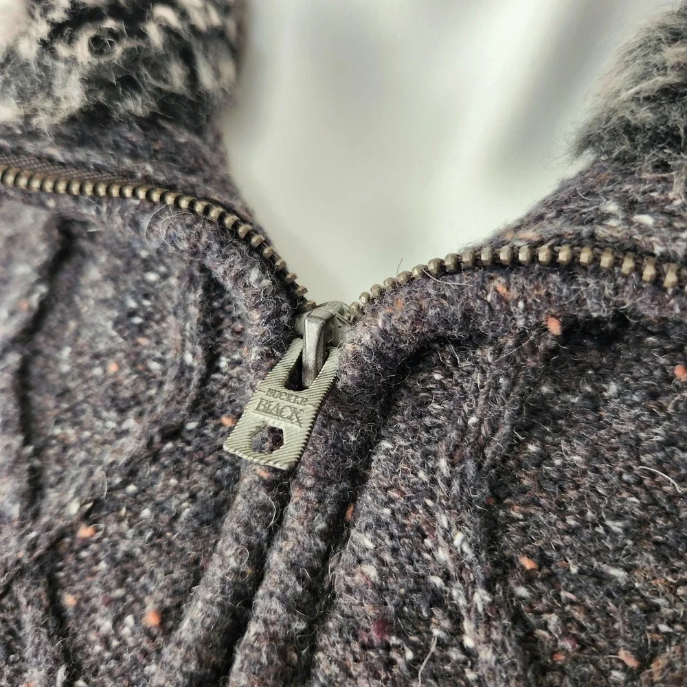 Buckle Black Men’s Cable Knit Mock Neck Sweater Size L‎ Gray Wool Blend